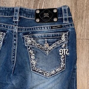 Miss Me Blue Jeans with Silver Accents